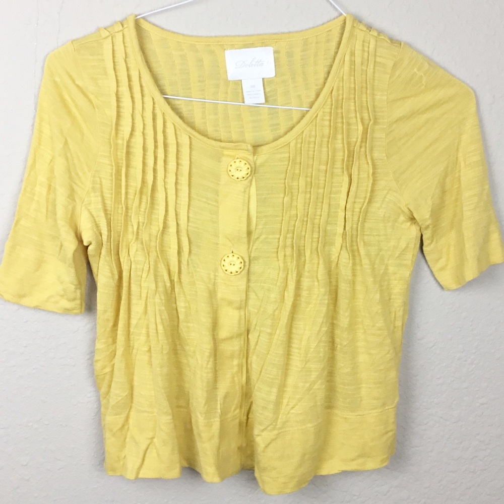 Anthropologie Yellow Cardigan Sweater Size XS